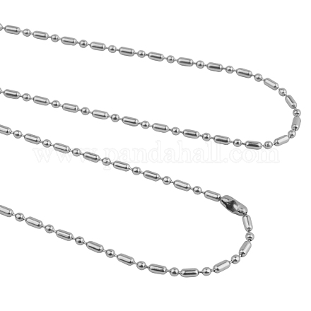 304 Stainless Steel Ball Chain Necklaces X-CHS-O007-C-1.5mm-1