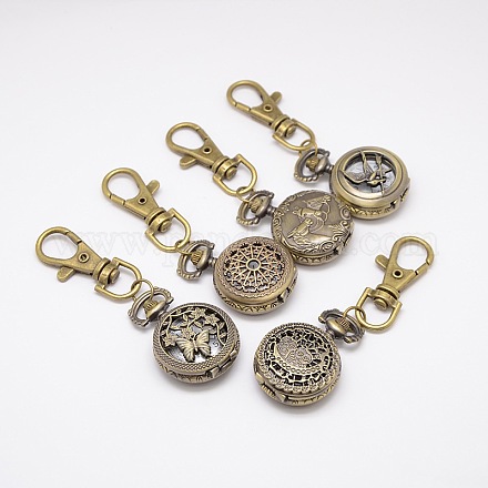 Styles mélangés rétro porte-clés accessoires alliage montre à quartz pour porte-clés WACH-M041-M-1