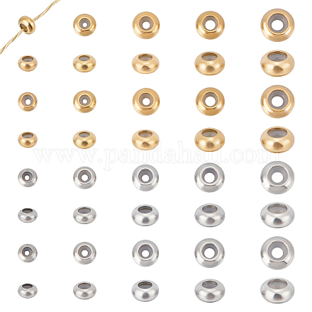 Unicraftale 40pcs 10 perles en acier inoxydable de style STAS-UN0049-81-1