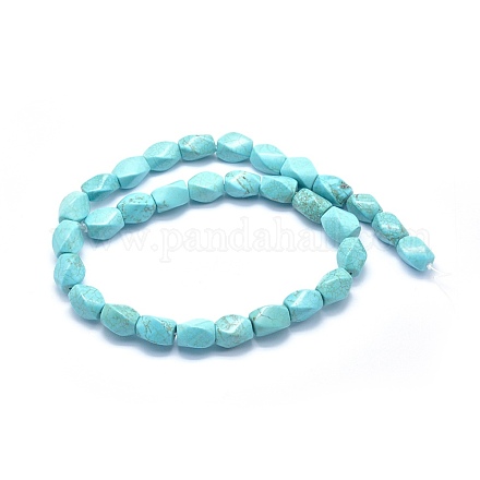 Chapelets de perles teintées en turquoise naturelle G-G768-01-1