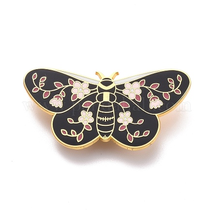Papillon avec broche en émail fleur JEWB-I016-12G-1