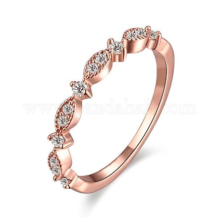 Románticos anillos de dedo de circonita cúbica de latón de estilo coreano para el día de san valentín RJEW-BB00556-03-1
