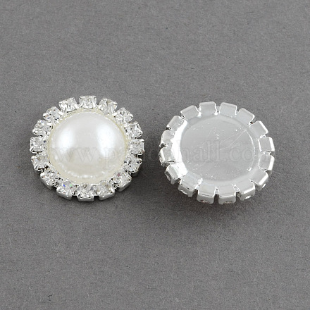 Garment Accessories Half Round ABS Plastic Imitation Pearl Cabochons RB-S020-06-A11-1