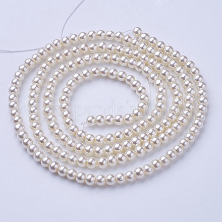 Chapelets de perles en verre nacré HY-4D-B02-1-1