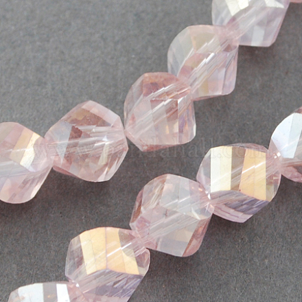 Chapelets de perles en verre électroplaqué X-EGLA-R031-4mm-01-1