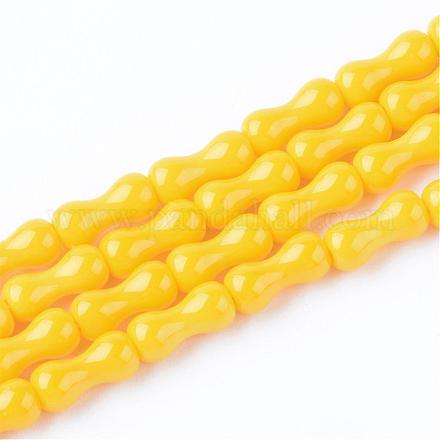 Opaque Solid Color Glass Bead Strands GLAA-Q056-46-1