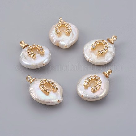 Natural Cultured Freshwater Pearl Pendants PEAR-F008-22G-1