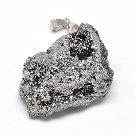Piedras preciosas electroplate geode naturales colgantes de la ágata G-J259-04-1