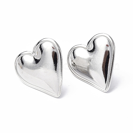 304 Stainless Steel Heart Stud Earrings for Women EJEW-F300-16P-1