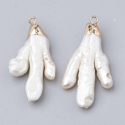 Colgantes de perlas keshi de perlas barrocas naturales PEAR-T002-01-1