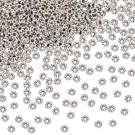 Pandahall elite 600pcs perles d'espacement de fleurs en alliage de style tibétain TIBEB-PH0005-02-FF-1