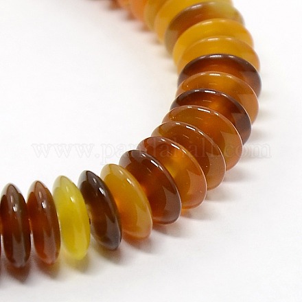 Natural Agate Rondelle Bead Strands G-N0073-2x8mm-24-1