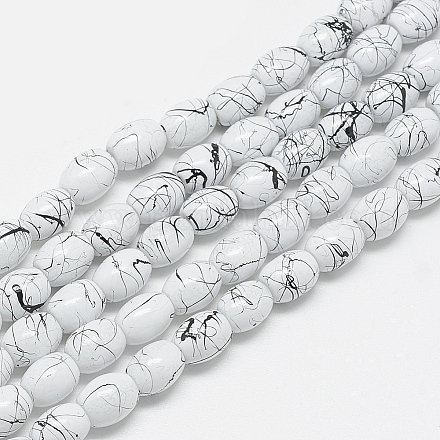 Chapelets de perles en verre drawbench peint GLAD-S080-6x8-74-1