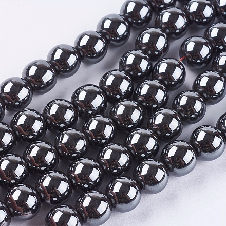 Chapelets de perles en hématite synthétique sans magnétiques X-G-H1624-10mm-3-1