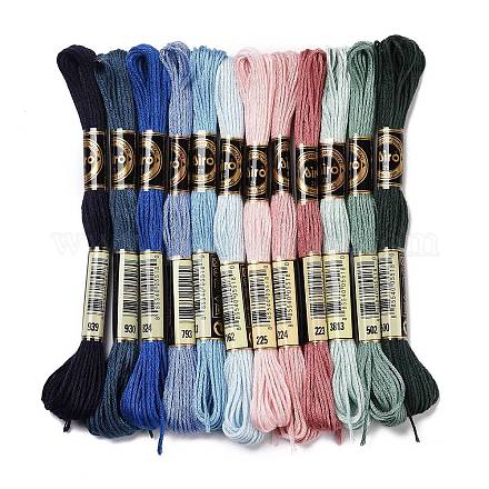 12 Skeins 12 Colors 6-Ply Polyester Embroidery Floss OCOR-M009-01B-17-1