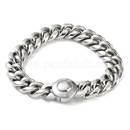 304 pulseras de cadenas de eslabones cubanos de acero inoxidable para hombres y mujeres. BJEW-D031-16P-1