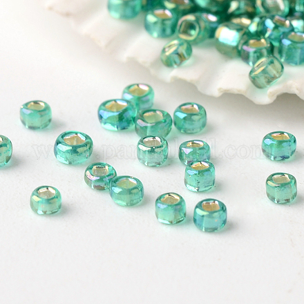 Fgb 12/0 perles de rocaille rondes en verre doublées d'argent arc-en-ciel transparent SEED-A022-F12-650-1