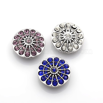 Flat Round Zinc Alloy Enamel Jewelry Snap Buttons SNAP-N010-83-NR-1