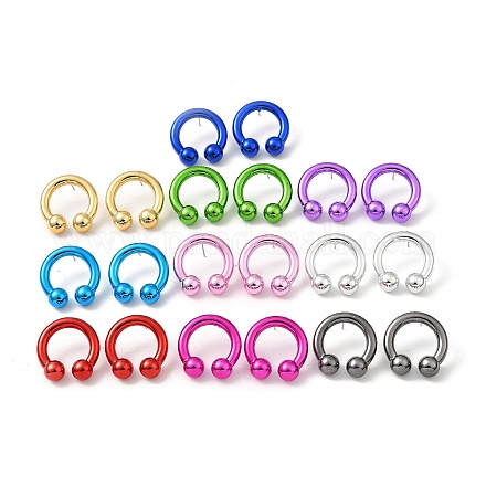 Ring Acrylic Stud Earrings EJEW-P251-28-1