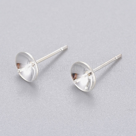 Supports de clous d'oreilles en 304 acier inoxydable pour perles semi-percées STAS-H558-06S-1