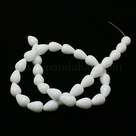 Opaque Glass Beads Strands G-G027-D1-14x10mm-1