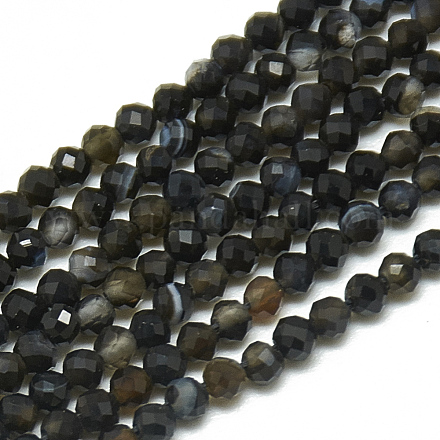 Chapelets de perles d'obsidienne de glace naturelle X-G-S300-32-2mm-1