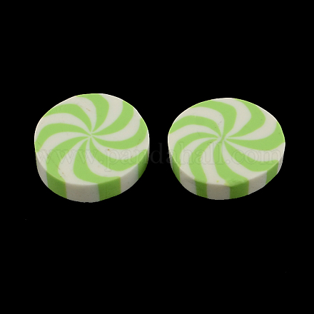 Flat Round Handmade Polymer Clay Cabochons CLAY-S085-15-1