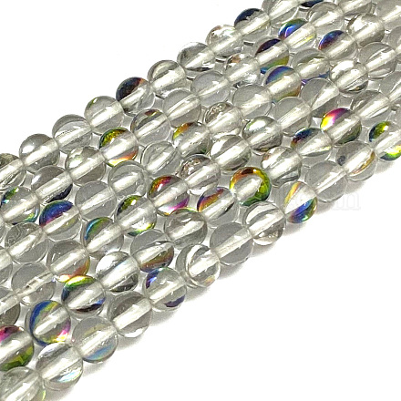 Chapelets de perles en pierre de lune synthétique G-E536-01C-1