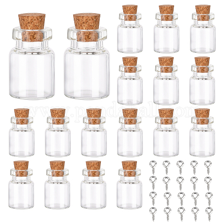 Sunnyclue 40 pièces 2 style mini mignon petit bocal en verre bouteilles en verre AJEW-SC0001-37-1