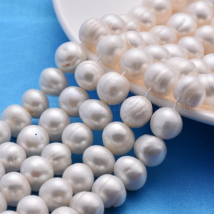 Fili di perle di perle d'acqua dolce coltivate naturali X-PEAR-S005-12-13MM-3-1