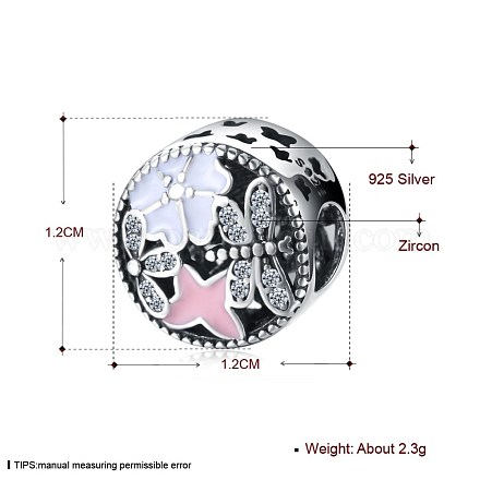 925 Thai Sterling Silver European Beads STER-BB26120-1