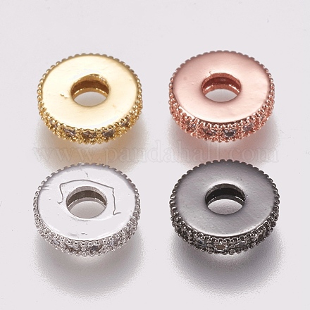 Entretoises de perles en laiton avec zircone cubique de micro pave ZIRC-K074-11B-01-1