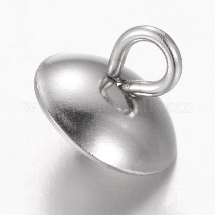 304 ciondolo a forma di spilla con perle a forma di tazza in acciaio inossidabile STAS-L143-01-1