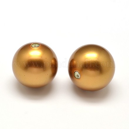 Half Drilled Round Shell Pearl Beads BSHE-M002-16mm-16-1