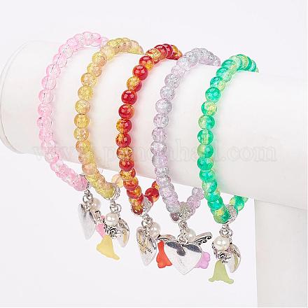 Glass Beads Stretch Bracelets BJEW-JB02871-1