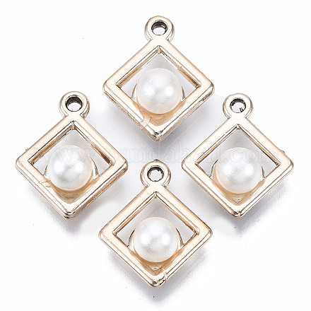 Colgantes de perlas de imitación de plástico abs OACR-R248-006LG-1