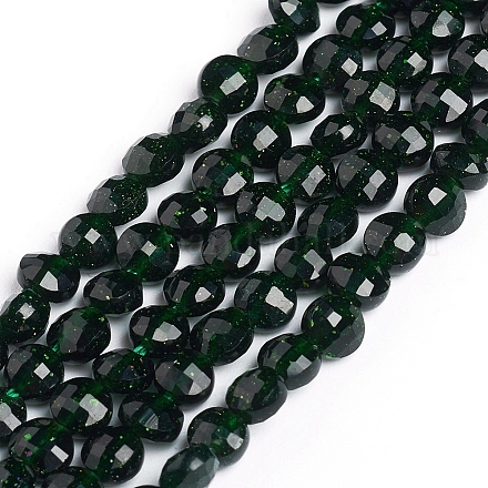 Synthetik grün goldstone Perlen Stränge X-G-E560-C01-4mm-1