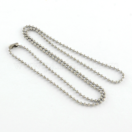 304 Stainless Steel Ball Chain Necklaces NJEW-Q289-23-1