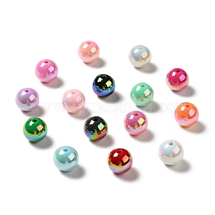 Placage uv perles acryliques irisées arc-en-ciel PACR-D070-01-1