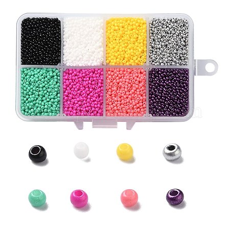 200g 8 couleurs 12/0 grade a perles de rocaille en verre rondes SEED-JP0010-10-2mm-1