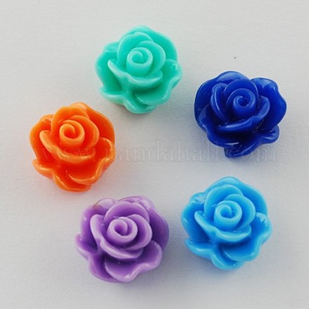 Resin Flower Cabochons X-CRES-B3335-M-1