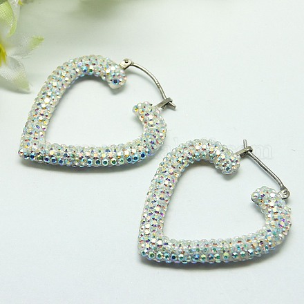 Resin Austrian Crystal Earrings EJEW-G105-101-1