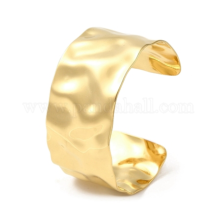 304ステンレス鋼の織り目加工の袖口の腕輪  ゴールドカラー  内径：2-1/2インチ（6.4cm） BJEW-Q773-05G-1