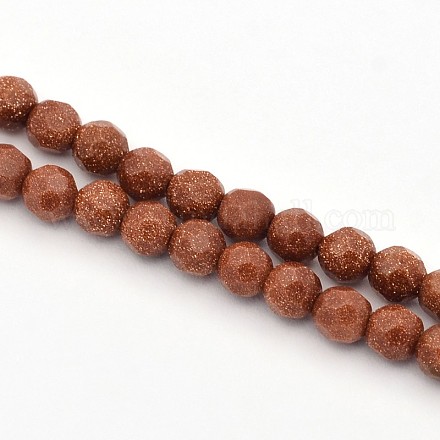 Synthetic Goldstone Beads Strands G-E302-082B-4mm-1