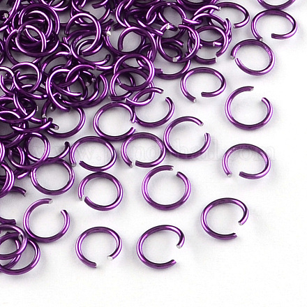 アルミ製ワイヤーオープンタイプ丸カン  暗紫色  20ゲージ  6x0.8mm  内径：5mm  約43000個/1000g ALUM-R005-0.8x6-11-1