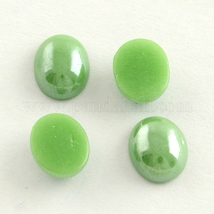 Pearlized Plated Opaque Glass Cabochons PORC-S804-4x6-08-1