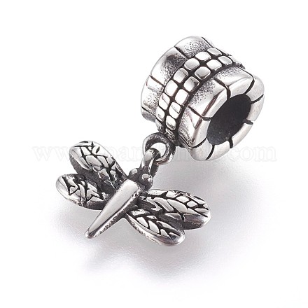304 Stainless Steel European Dangle Charms STAS-P237-11AS-1