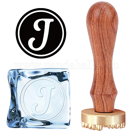 CRASPIRE Letter Ice Stamp J Ice Cube Stamp Ice Branding Stamp with Removable Brass Head & Wood Handle Vintage Ice Stamp for DIY Crafting Cocktail Whiskey Mojito Drinks Bar Making DIY-CP0007-81J-1