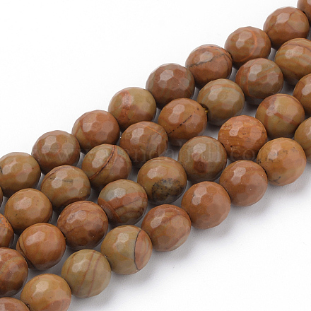 Chapelets de perles en jaspe avec images naturelles G-Q462-101-10mm-1