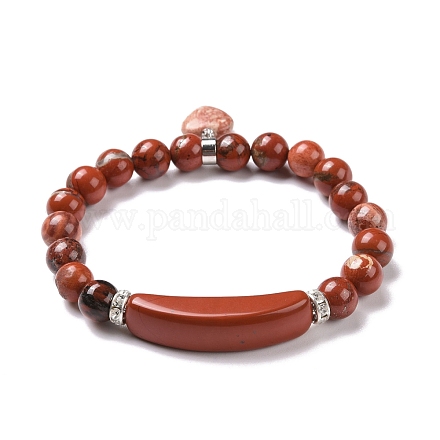 Natural Jasper Beads Charm Bracelets BJEW-K164-B04-1